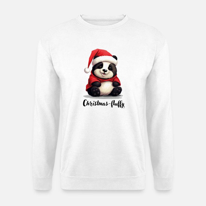 Noël, Panda Bear, Panda Noël-moelleux - Sweat-shirt Unisexe - blanc
