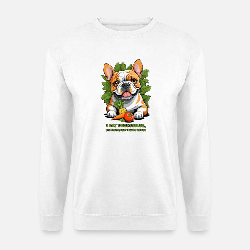 Veganer Bulldogge - Unisex Pullover - Weiß