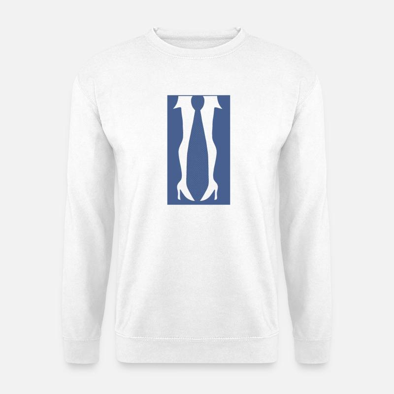 Beine mit hohen Absätzen oder einer Krawatte in dieser lustigen Optik - Unisex Pullover - Weiß
