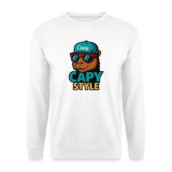 Capy Style Cap Graphic - Unisex Sweatshirt - white - Front