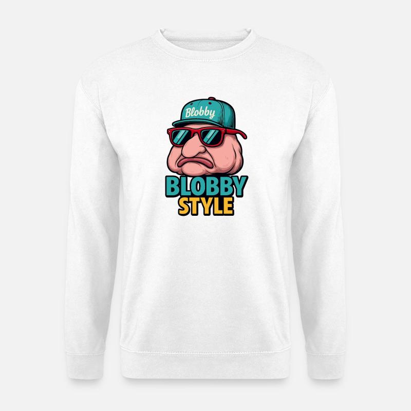 Blobby Style Cartoon Tee - Unisex Pullover - Weiß