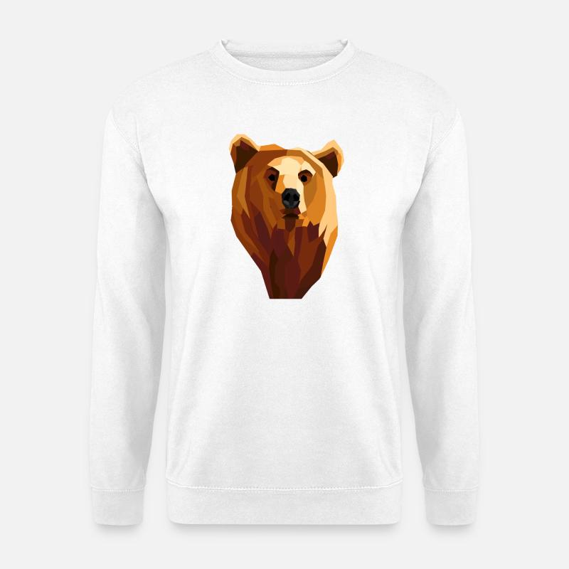Low poly geometric bear - Unisex Sweatshirt - white