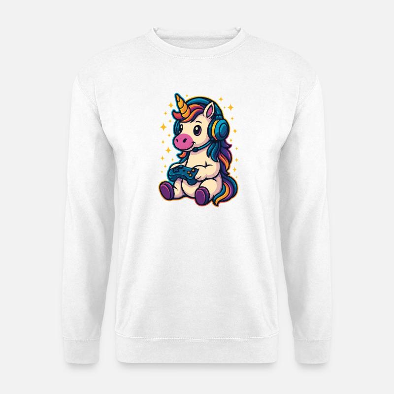 Gaming Einhorn - Unisex Pullover - Weiß
