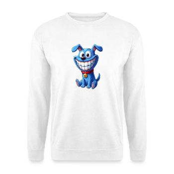 Chien joueur avec un grand sourire - Sweat-shirt Unisexe - blanc - Devant