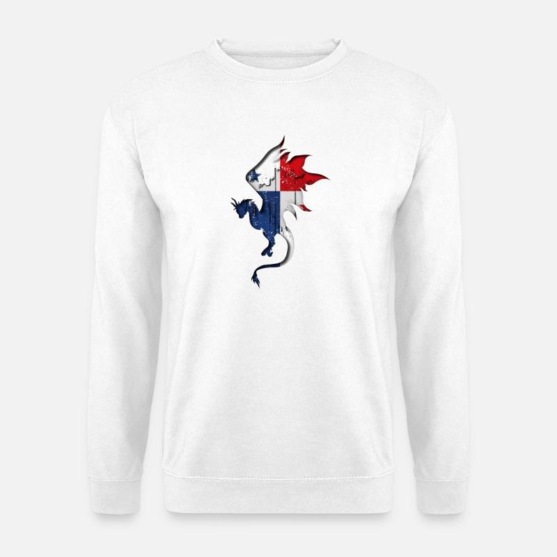 Panama Flagge - Drachen Silhouette - Unisex Pullover - Weiß