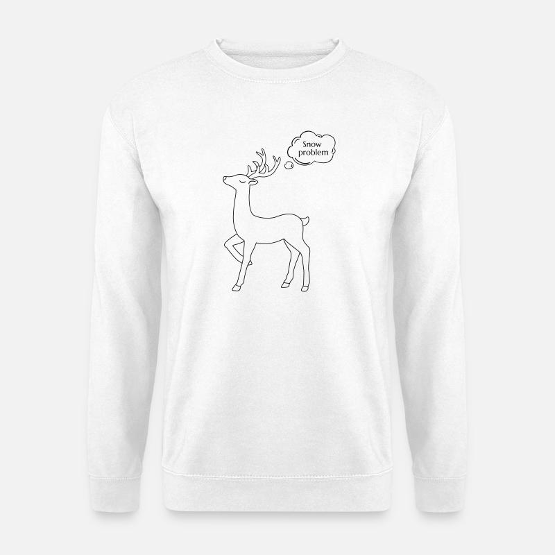 Eingesnappter Weihnachtshirsch - Unisex Pullover - Weiß