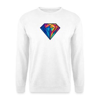 Geometrischer Diamant | Bunt / Regenbogen Design - Unisex Pullover - Weiß - Vorne