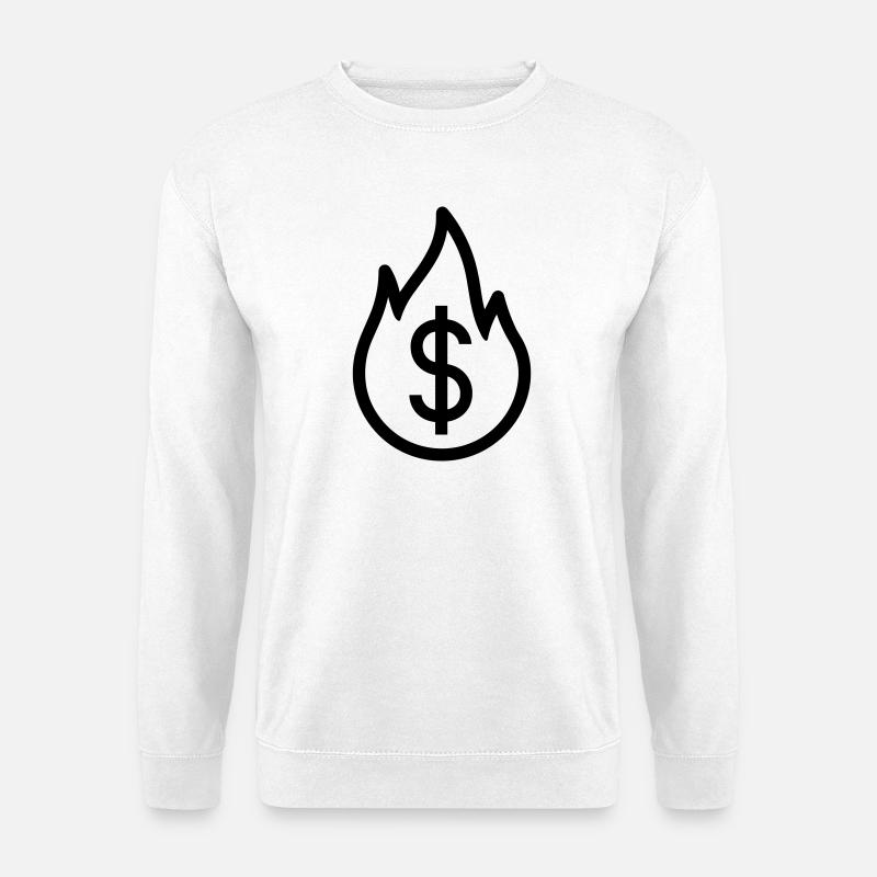 Geld verbrennen - Unisex Pullover - Weiß
