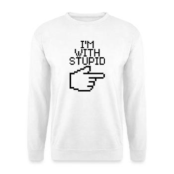 I'm With Stupid – Lustiger IT Spruch - Unisex Sweatshirt - white - Front
