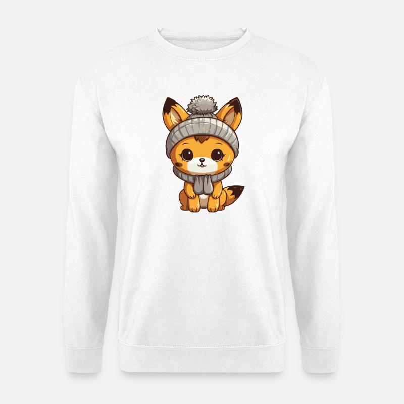 Fuchs Winter Comic - Unisex Pullover - Weiß