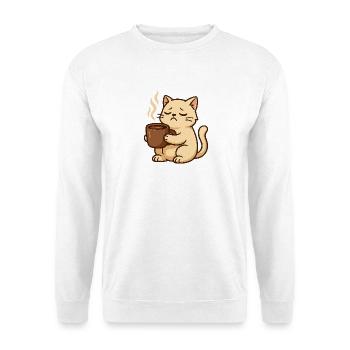 Sleepy Coffee Cat and Coffee Mug - Unisex Sweatshirt - white - Front