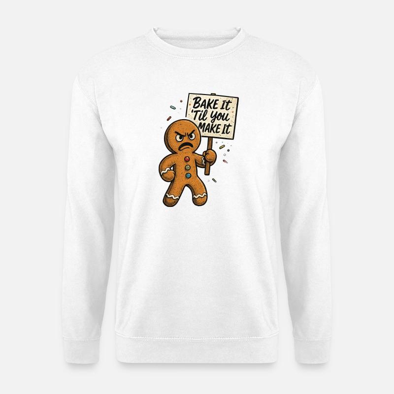 Lustiger Lebkuchenmann - Weihnachten - Unisex Pullover - Weiß