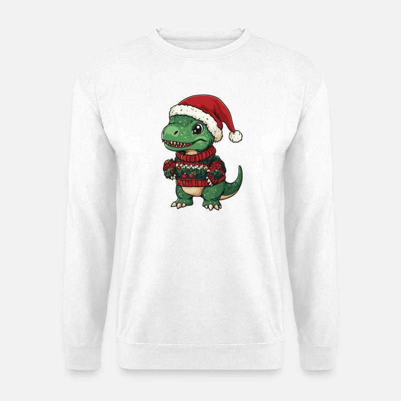 Dinosaurier T-Rex Weihnachten - Unisex Pullover - Weiß