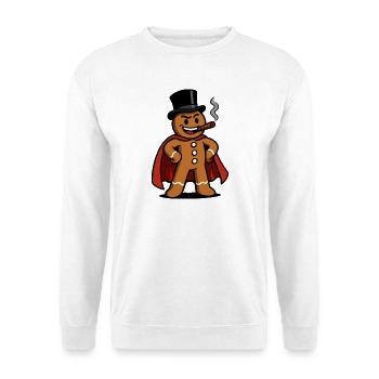 Héros en pain d’épices avec cigare - Sweat-shirt Unisexe - blanc - Devant