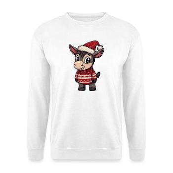 Esel Weihnachten Xmas - Unisex Pullover - Weiß - Vorne