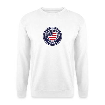 Fort Lauderdale Flag Emblem - Unisex Sweatshirt - white - Front