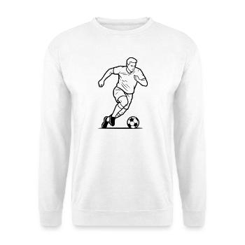 Fußball Spieler Schuss Torjäger Vektor - Unisex Pullover - Weiß - Vorne