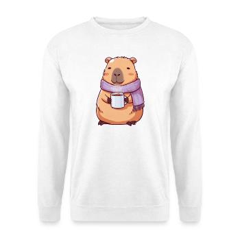 Gemütliche niedliche Kapybara – Kawaii-Tier - Unisex Pullover - Weiß - Vorne