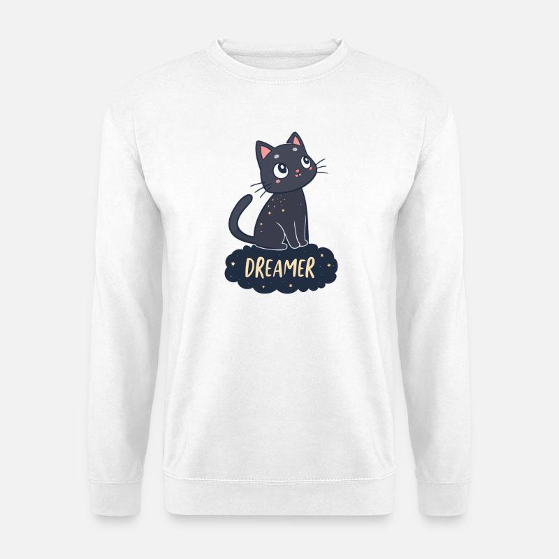 Traumvolle Katzen-Sternennacht - Unisex Pullover - Weiß