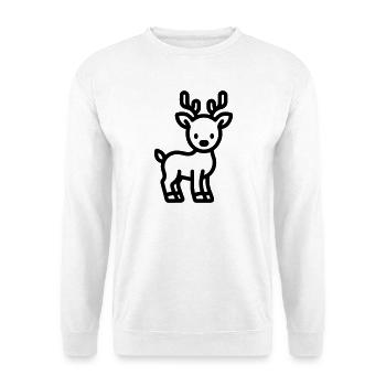 Hirsch - Unisex Pullover - Weiß - Vorne