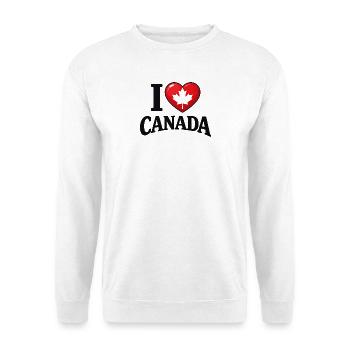 I Love Canada – Maple Leaf Message - Unisex Sweatshirt - white - Front