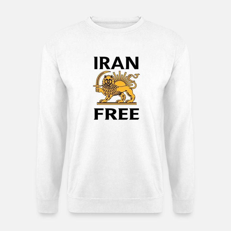 Heraldischer Löwe mit Schwert und Sonne - Unisex Pullover - Weiß