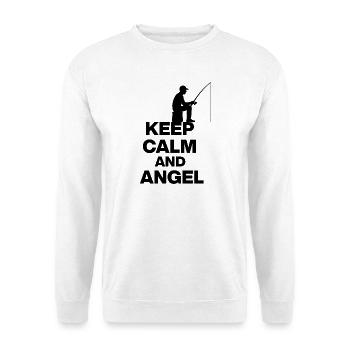 KEEP CALM AND ANGELN! ANGLER RUHE schwarz - Unisex Pullover - Weiß - Vorne