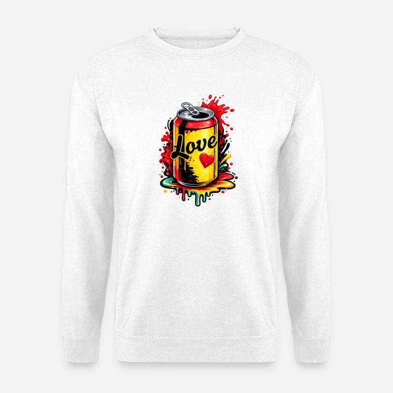 Bunte Dose mit Liebe Illustration  - Unisex Pullover - Weiß