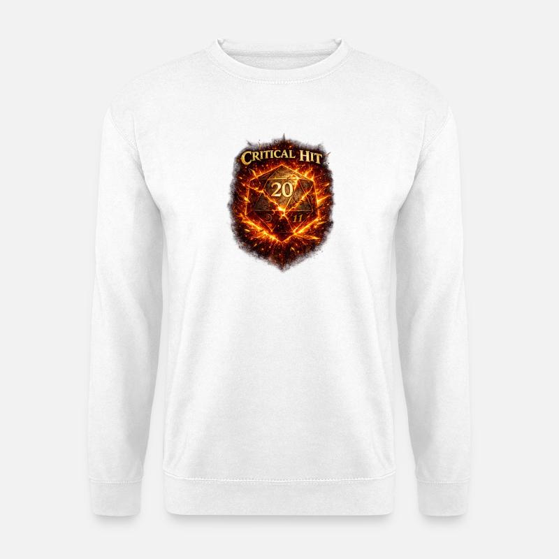 Critical Hit T-Shirt – Dice 20 Rollenspiel - Unisex Pullover - Weiß