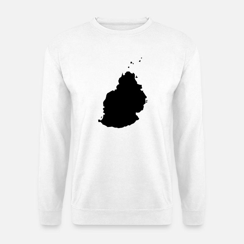 Mauritius-Karte - Unisex Pullover - Weiß