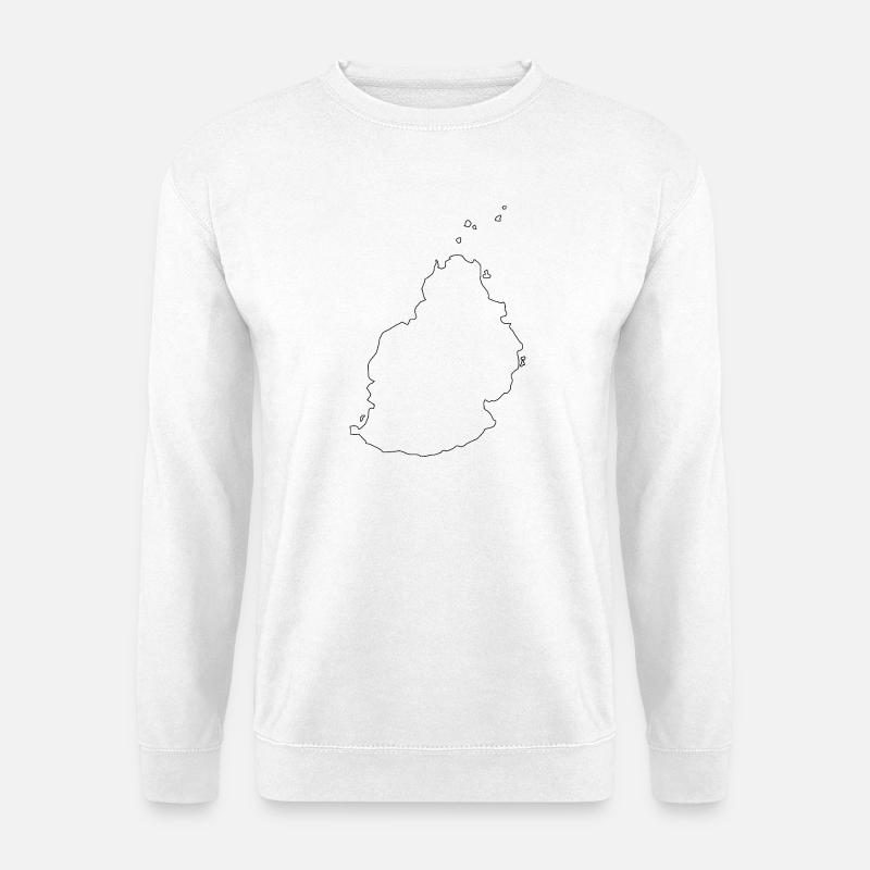 Mauritius-Gliederungskarte - Unisex Pullover - Weiß