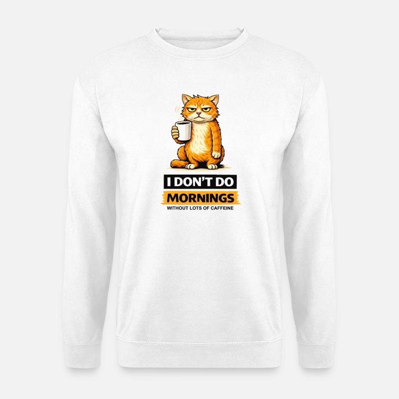 Morgen-Katzen-Kaffee-Einstellung - Unisex Pullover - Weiß