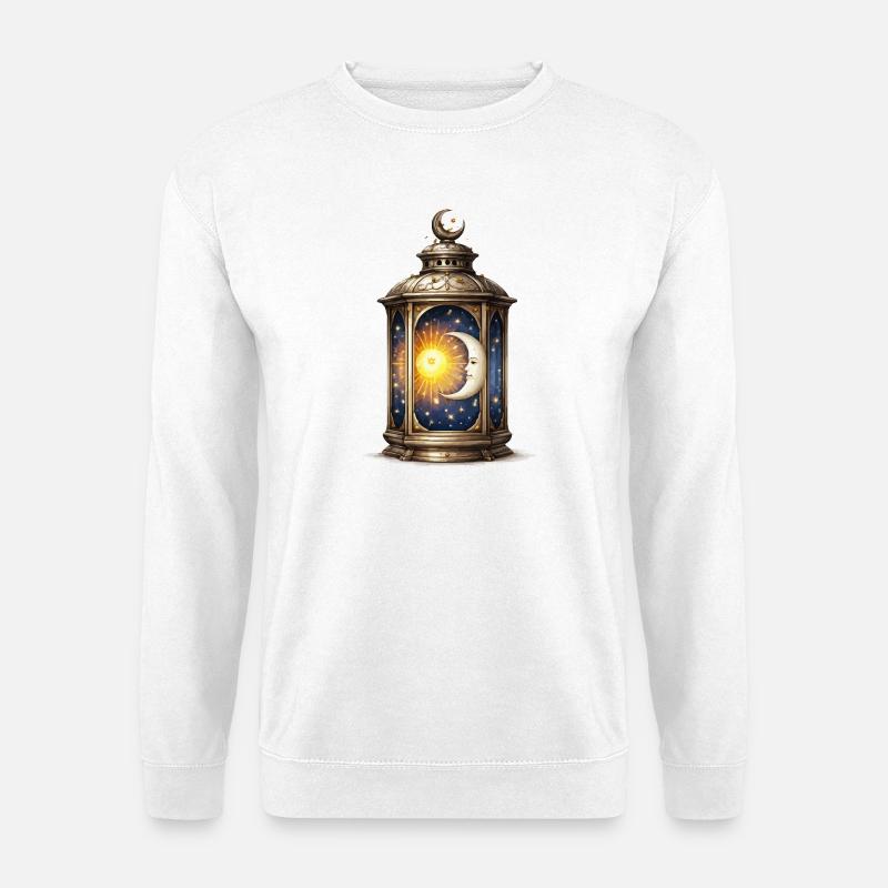 Sonnenmond-Laterne - Unisex Pullover - Weiß