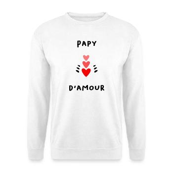 PAPY. PAPA. FÊTE DES PÈRES. BONNE FÊTE PAPY - Sweat-shirt Unisexe - blanc - Devant