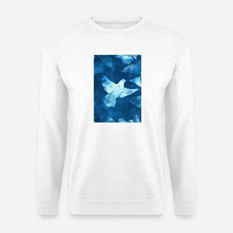 Blue Dove Peace Visual - Unisex Sweatshirt - white
