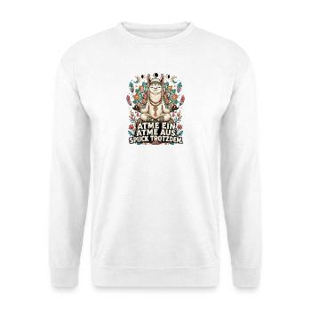 Lama Meditation - Unisex Pullover - Weiß - Vorne
