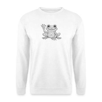 Design de la pièce en maille de grenouille supérieure - Sweat-shirt Unisexe - blanc - Devant