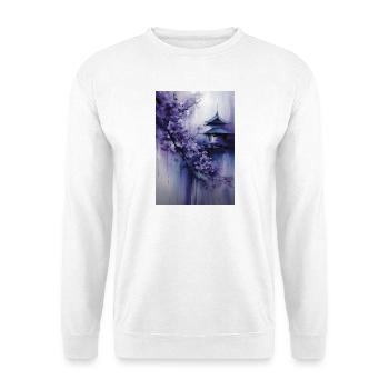 Purple Pagoda and Flowers - Unisex Sweatshirt - white - Front