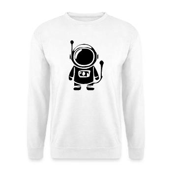 Astronaut im Weltall Geschenk - Unisex Pullover - Weiß - Vorne - Alina (178cm) & Michal (187cm)