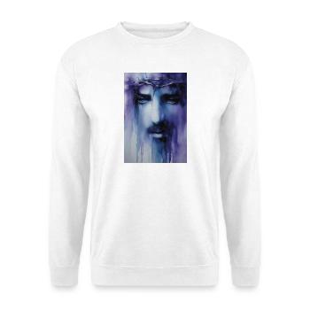 Sacred Face in Purple Blue Watercolor - Unisex Sweatshirt - white - Front