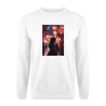 Silhouette sous lanternes rouges nocturnes - Sweat-shirt Unisexe - blanc - Devant