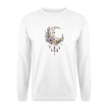 Moonflower Crystal Pendant - Unisex Sweatshirt - white - Front