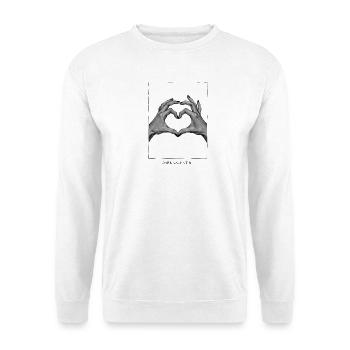 Black and White Heart Hand – Dark Valentine - Unisex Sweatshirt - white - Front