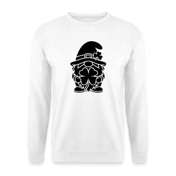 Nain chanceux avec trèfle - Sweat-shirt Unisexe - blanc - Devant