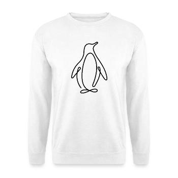 Pinguin Frontansicht Antarktis Winter Tierliebe - Unisex Pullover - Weiß - Vorne - Alina (178cm) & Michal (187cm)