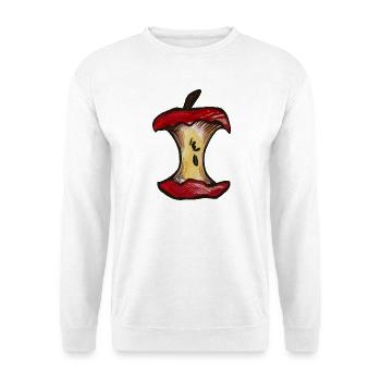 Apple Core Retro Emblem - Unisex Pullover - Weiß - Vorne - Alina (178cm) & Michal (187cm)
