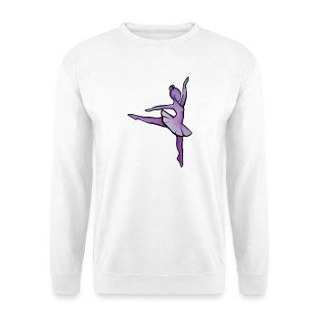 Purple Ballet Silhouette - Unisex Pullover - Weiß - Vorne - Alina (178cm) & Michal (187cm)