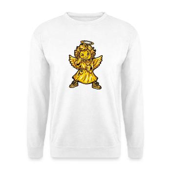 Engel Humor Love - Unisex Pullover - Weiß - Vorne - Alina (178cm) & Michal (187cm)