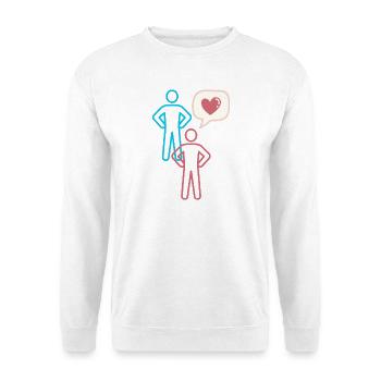 Reden wir von Liebe - Unisex Pullover - Weiß - Vorne - Alina (178cm) & Michal (187cm)