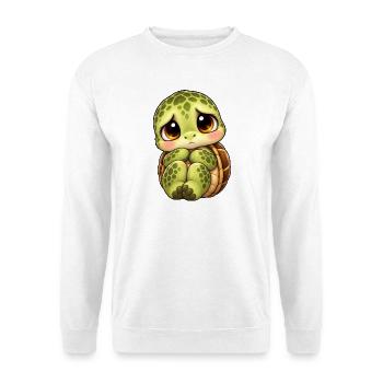 Süße traurige Schildkröte Cartoon Freundschaft - Unisex Pullover - Weiß - Vorne - Alina (178cm) & Michal (187cm)